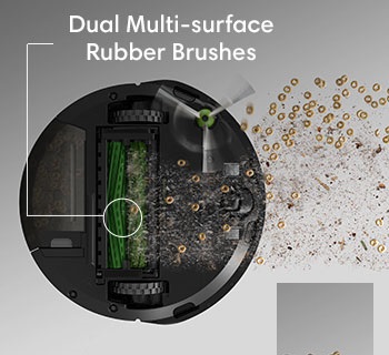 image showing dual multi-surface brushes of roomba