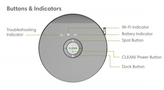 image showing buttons on a roomba
