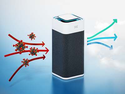 Here is an image showing an air purifier working