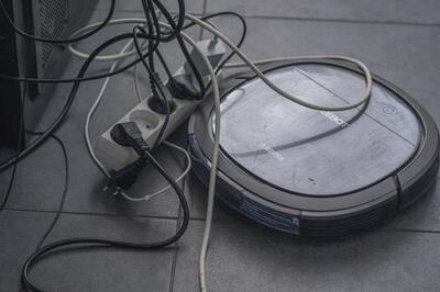 Here is an image showing robot vacuum eating cables
