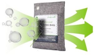 Image showing how charcoal air purifier bags work.
